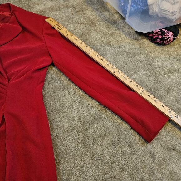 Tahari Size 8 Red Career Holiday Christmas Work Dress Professional Vintage Retro - Picture 8 of 10